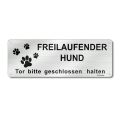 Hier Wache Ich Hund Vorsicht Freilaufender Hund Sign Betreten Auf Eigene Gefahr Sign Brushed. 