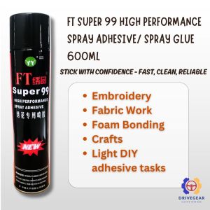 FT Super 99 Adhesive Spray Glue for Fabric Foam Embroidery Upholstery and Crafts - 600ml