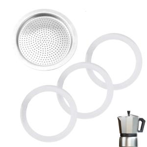 4Pcs Espresso Chậu Thay Thế Đặt Essential Espresso Nồi con dấu Silicone Nhẫn Thay Thế Với Đĩa