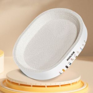 NOBLELYN Chống mài mòn Tấm cào móng cho mèo Thùng carton sóng Chống trầy xước Đồ chơi cào móng cho mèo An toàn Hình bầu dục Đồ chơi mài móng cho mèo Dành cho mèo