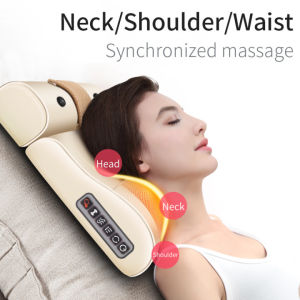 Jinkairui Neck Massager Double Combination Detachable Massage Pillow Kneading Vibration Heating Shoulder Back Waist Body Massage Machine Home Car Use