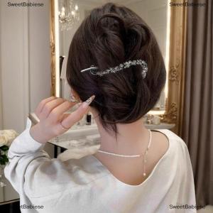 [COD] SweetBabiese Fashion Metal Rhinestone Banana Clip Hairpins Frog Buckle Ponytail Hair Clips Irregular Women Hair Clip Headdress Hair Accessories