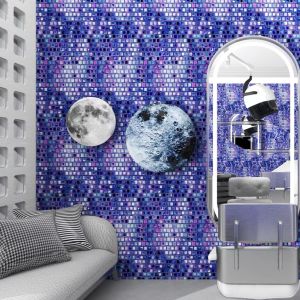 168 3D mosaic waterproof self-adhesive wallpaper suitable for dormitories bedrooms living rooms PVC furniture renovation stickers wallpaper stickers (10m x 45cm)