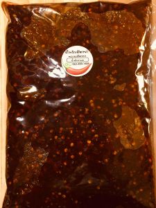 น้ำพริกตาแดง แบบถุงซีลอย่างหนา บรรจุถุงละ1กิโลกรัม จากร้านน้ำพริกเมืองย่า