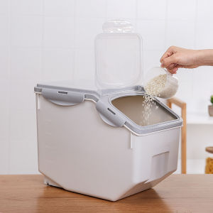 TIDY 10kg Rice Dispenser Rice Storage Container with Lid and Measuring Cup Food Storage Rice Bucket