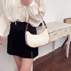 Tote Bag for Women Girl Shoulder Bag Large Capacity Underarm Bag Leather Clutch Bags Leisure Bag Black/White/Beige/Pink
