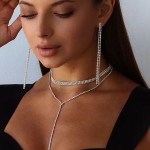 ZEEMIN ข้ามพรมแดนยุโรปและสหรัฐอเมริกาโซ่กรงเล็บขายดี rhinestone สร้อยคอยาวคนดังอินเทอร์เน็ตบุคลิกภาพ choker เพชรแฟลชสร้างสรรค์อารมณ์สร้อยคอพรรค
