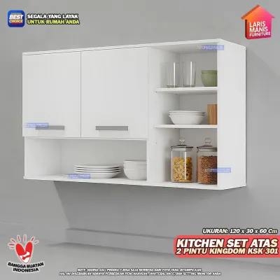 Kitchen Set Atas 2 Pintu dengan Rak Serbaguna Kitchen Set Minimalis Atas Rak Dapur Kingdom KSK 301