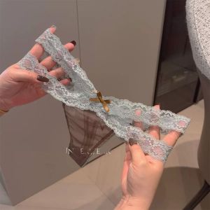 Vasibaen quần lọt khe ren gợi cảm đồ lót nơ lưới trong suốt cạp thấp cho nữ