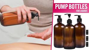 Bộ 3 bình đựng xà phòng dạng bơm màu hổ phách làm từ nhựa – dung tích 16 oz có thể đổ thêm sản phẩm – bền và có thể tái sử dụng cho xà phòng rửa tay nước rửa chén sữa dưỡng thể gel sữa tắm dùng trong nhà bếp phòng tắm vòi sen.