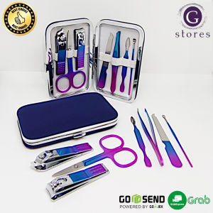 Peralatan Gunting Kuku Manicure Pedicure Set Colorful Violet Gradient