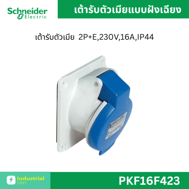 Schneider Electric PKF16F423 พาวเวอร์ปลั๊ก เต้ารับตัวเมียแบบฝังเฉียง 2P ...