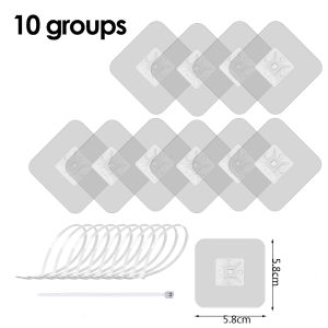 10Pcs Pipe Clamp Hooks Rack Self Adhesive Pipe Retainer Wall Mounted Water Tube Organizer Holder Hose Bathroom Fixed Clip