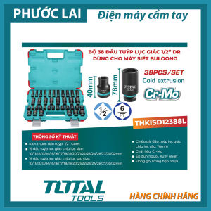 Bộ 38 đầu tuýp đen lục giác 1/2 DR THKISD12388L