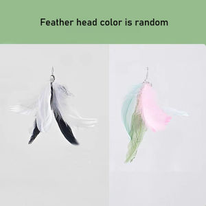 MBMSHEGH Cat Teaser Toy Bell Feather Stick Rod with Detachable Suction Base Funny Interactive Toy Pet Cat Play Toy