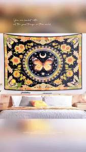 Bohemian vintage tapestry mandala background cloth for bedside bedroom and homestay decoration