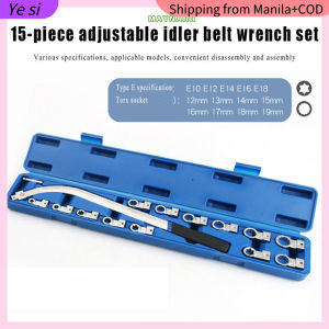 15 Piece Ratcheting Serpentine Belt Wrench removal Tool Set