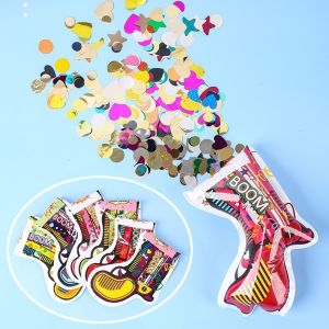 HOMEMORY 5PCS Confetti Gun PopperBoy Or Girl Birthday Wedding Poppers Party Supply