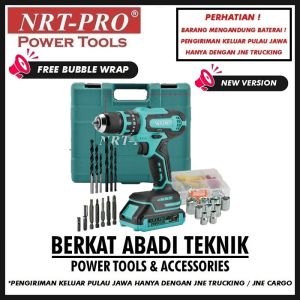 NRT-PRO DC340 Bor Cordless Drill Baterai Tangan Beton Impact Tembok 20 V 20V Paket Set Mesin DC 340 340HD 340 HD