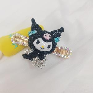Christmas Gift Halloween Anime Kids Kuromi Korean Style Hair Clip Sanrio Melody Cute Rhinestone Hair Accessory Girl Cartoon Side Diamond Inlaid Hairpin