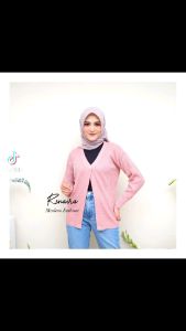 Cardigan Rajut Kombinasi Tiga Warna