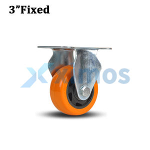Xximos Push Cart Wheel Duty1.5 Inch-5 Inch Orange Fixed Caster Wheels Heavy Dut