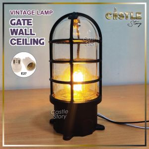 OUTDOOR INDUSTRIAL CAGE DESIGN E27 BULKHEAD WALL CEILING LAMP LIGHTING