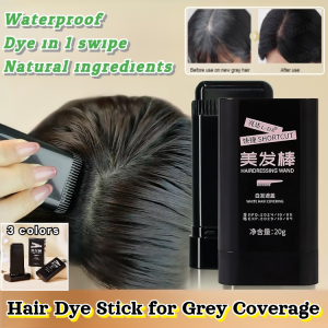 Soft Hair Dye Stick for Grey Coverage Waterproof No-fading Dye Bar Natural Portable Hair Coloring Stick