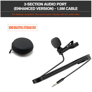 3.5mm Mini Studio Speech Live Show Mic Microphone Clip On Lapel For PC Desktop Notebook Cell Phone