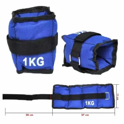 Ankle Wrist Weights Pair 1KG/1.5KG/2KG/3KG Iron Sand Wearable Weight Bands with Adjustable Straps for Running Walking Home Gym Training