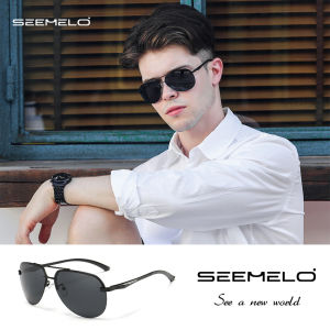 SEEMELO Sunglasses Driver Driving Mirror Polarized Glasses Sunglasses Men And Women Tide Glasses Brand Goggles Square Sunglasses Retro Anti Glare Driving Sun Glasses UV400