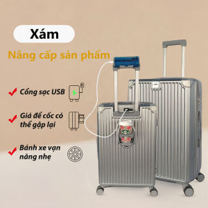 Vali du lịch Vali phong cách mới đơn giản Vali đựng cốc Vali USB Vali đa chức năngsize 20-2405-1