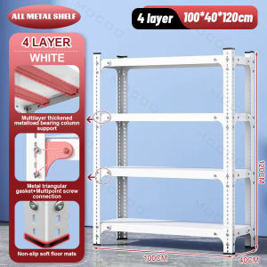 [24 HOURS DELIVERY]FCPE Multi-Purpose 3/4/5/6 Layer Steel Rack Metal Shelf Book Shelves Kitchen Storage Rack All Metal Powder Coated Shelf  Heavy Duty Stante Grocery Rack Organizer SHELF