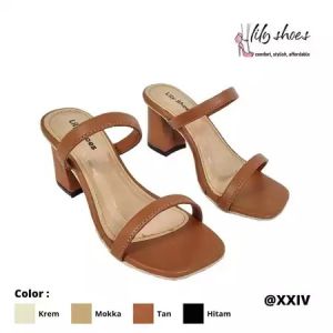 DALLEYA COLLECTION - Sofie (Sintetis) Sandal Wanita Hak Tinggi / Block Heels Casual Cantik Real Pict by lily shoes