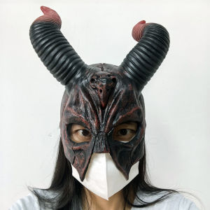 【Ready Stock🇲🇾】Halloween Horror Mask Cosplay Party Prop Topeng Seram Devil Sheep Horn Horror 万圣节恐怖面具 - 377
