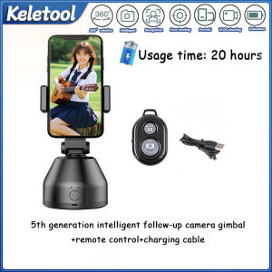 360° Auto Face Tracking Gimbal Smart video Vlog Stabilizer Phone Holder Tracking Tripod No App Required Rechargeable Battery