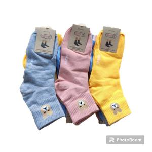 Sock ถุงเท้าขอยาวคละลายตราSocksy ขนาดฟรีไซส์ ขายเป็นแพ็ค (1แพ้คมี12 คู่) ถุงเท้าเนื้อผ้านุ่มและยืดหยุ่นดี สินค้าขายดี ไซส์4-6/5-7/7-9/9-12 พร้อมส่งจ้า