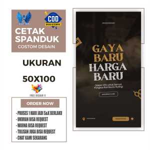 Cetak Spanduk Cetak Banner PANGKAS RAMBUT MODEL BARU Ukuran 50x100 Costom Desain