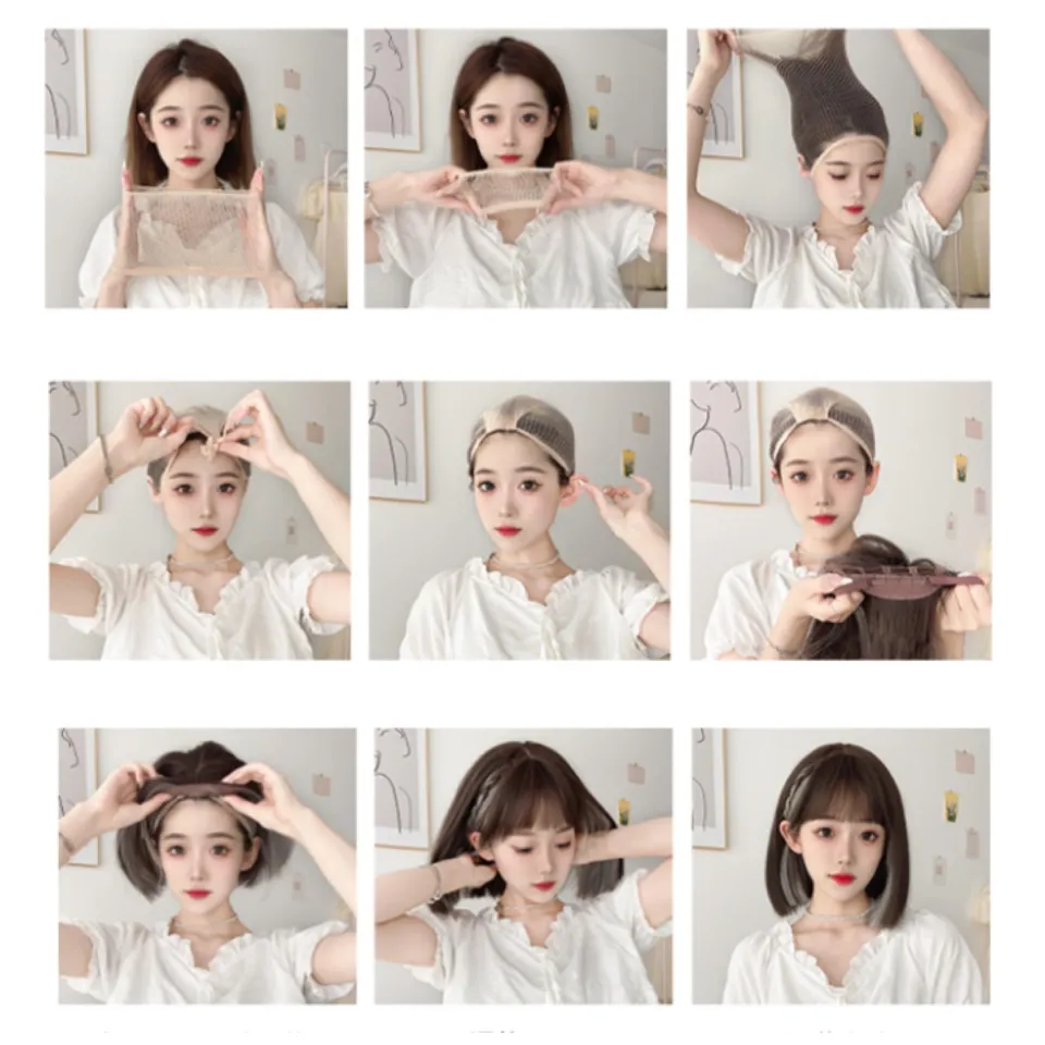 AEGYOSHOPPE D144 full wig korea rambut palsu satu kepala 42 cm - Main Image