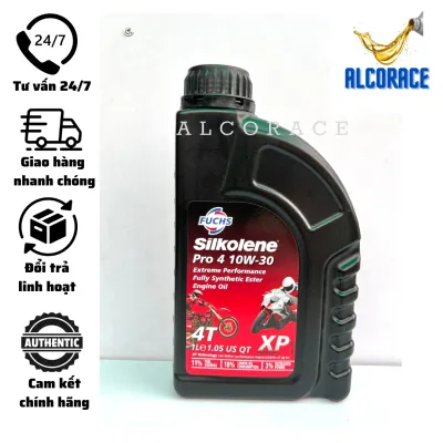Nhớt tổng hợp cao cấp Fuchs Silkolene Pro 4 10w40 Fully Synthetic dành cho xe số côn tay moto - Nhập khẩu từ Anh Quốc