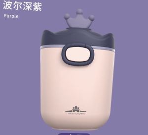 กล่องเก็บนมผงลายมงกุฎ พร้อมช้อนตักนม 430g