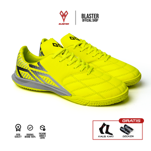 Sepatu Futsal BLASTER Power Play Stabilo Original Warna Kuning Stabilo dengan Bunyi Cit Cit - Ukuran EU:38-43