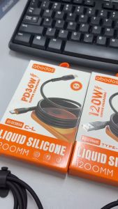 abodos 120W 36W Fast Charging Data Cable Type-C to Type-C / Lightning 120CM Soft Liquid Silicone Cable