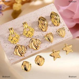 [COD] Biubiuni Thời Trang Vàng Màu Bông Tai Zircon Trang Trí Kim Loại Dangle Bông Tai Cổ Điển Hollow Drop Bông Tai Phụ Nữ Hợp Thời Trang Đồ Trang Sức Quà Tặng