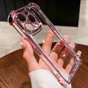 Super Anti-Fall Phone Case For OPPO A5i A3 A3x A3 Pro 5G A18 A38 A31 A5 Pro A17k A15 A15s 4G 5G New Arrival Plating Transparent Silicone TPU Soft Shell NDS03