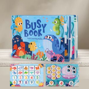 CBHH Montessori Baby Busy Book Enlightenment Matching Game Quiet Stickers Book Education Toy Word Recognition