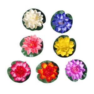SEEMAY 7pcs/set 10cm Artificial Lotus Plant Realistic Random Color Simulation Lotus Fake Lotus Plant Lifelike Lotus Flower Fish Tank
