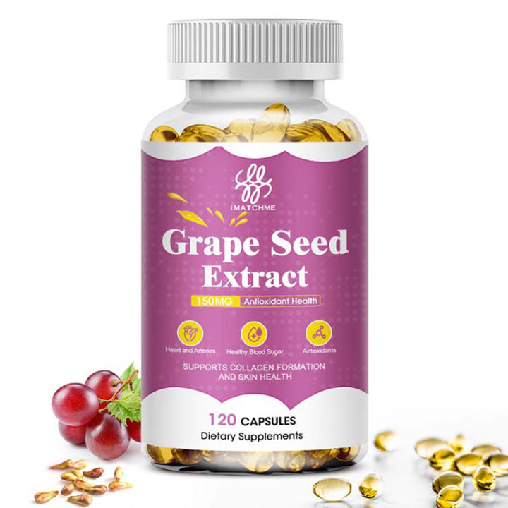 iMATCHME Grapeseed Extract 150mg Capsules Grape Seed Oil Antioxidation