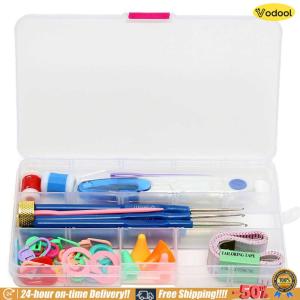 [VOS] 16 Size Crochet Hook Set Crochet Hook Stainless Steel Long Crochet Needles Ergonomic Crochet Needles Set with Case Crochet Supplies