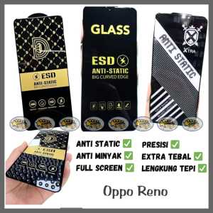 TG TEMPEREDGLASS KACA FULL ANTI STATIC OPPO RENO 1 2 2F 2Z 64 66 3 4 4F 5 5F 6 6Z 7 7Z 8 8Z 8T 11F LITE 10x SUPER ZOOM 4G 5G SE  PELINDUNG LAYAR TEMPERED GLASS ANTI GORES KACA BENING TG